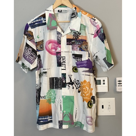 Lifted Research Group LRG Shirt Button Up Graphic Modern Men's XL - Picture 1 of 7